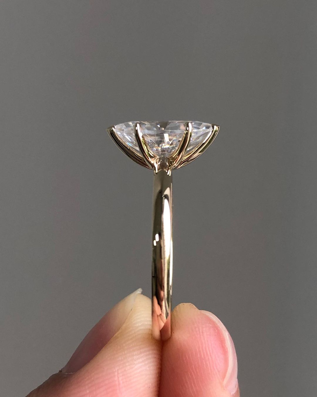 Solitaire Ring with 1.0 CT Marquise Cut Moissanite