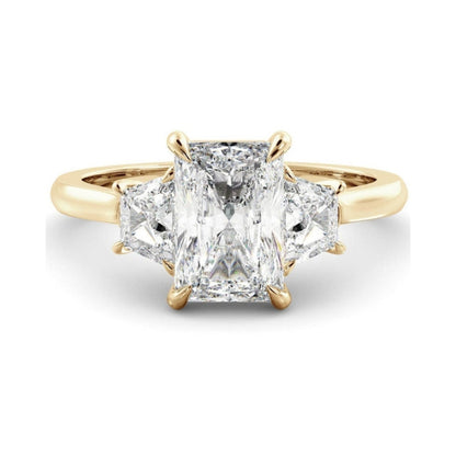 Three Stone Ring with 1.0 CT Radinat Moissanite