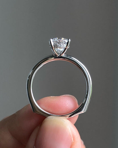 Hidden Halo Ring with 1.33 CT Oval Cut Moissanite