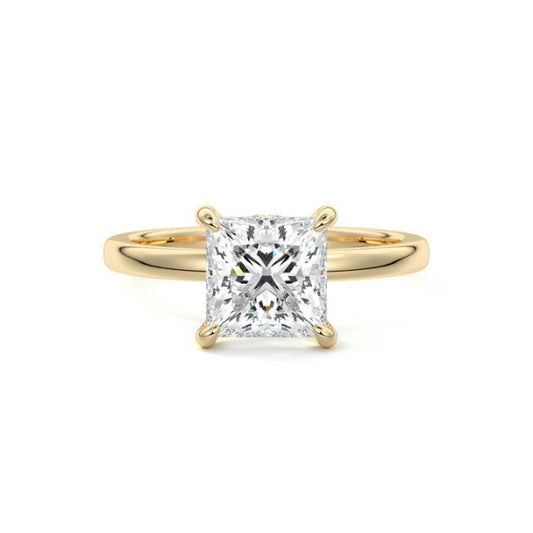 Hidden Halo Ring with 1.20 CT Princess Cut Moissanite