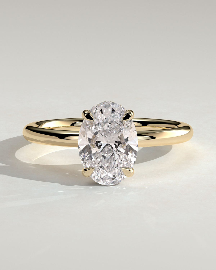 Oval Cut Lab Grown Diamond Hidden Halo Engagement Ring + 2.04 ct oval - D VVS1