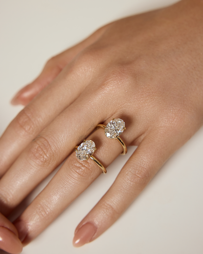 Faustine- Oval Solitaire Style Lab Grown Diamond Engagement Ring