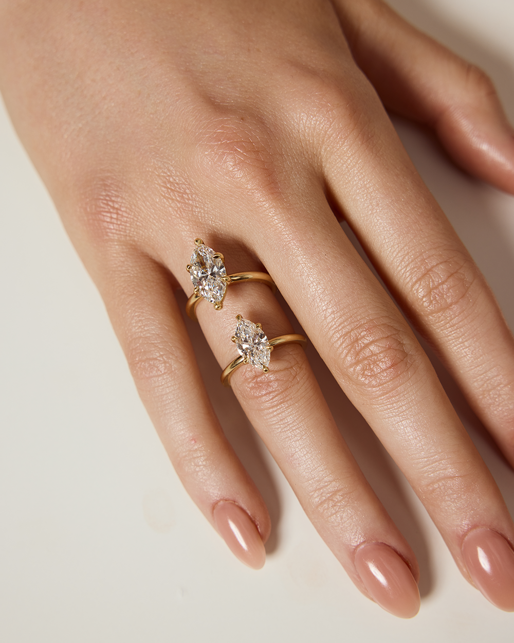 Madeleine- Marquise Solitaire Style Lab Grown Diamond Engagement Ring
