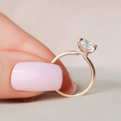 2.0 - 4.0 CT Cushion Cut  Lab Grown  Diamond Hidden Halo Engagement Ring