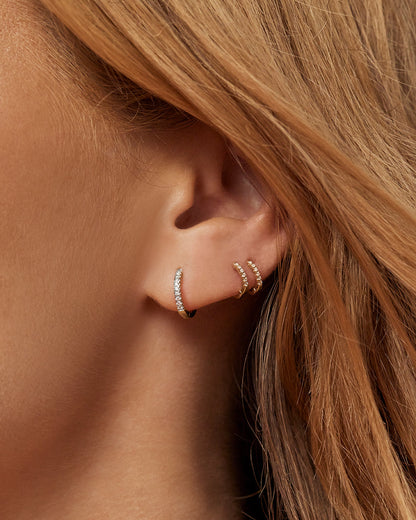 Hoops Stud Earrings with 0.10 TCW Round Cut Moissanite