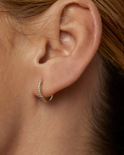 Hoops Stud Earrings with 0.10 TCW Round Cut Moissanite