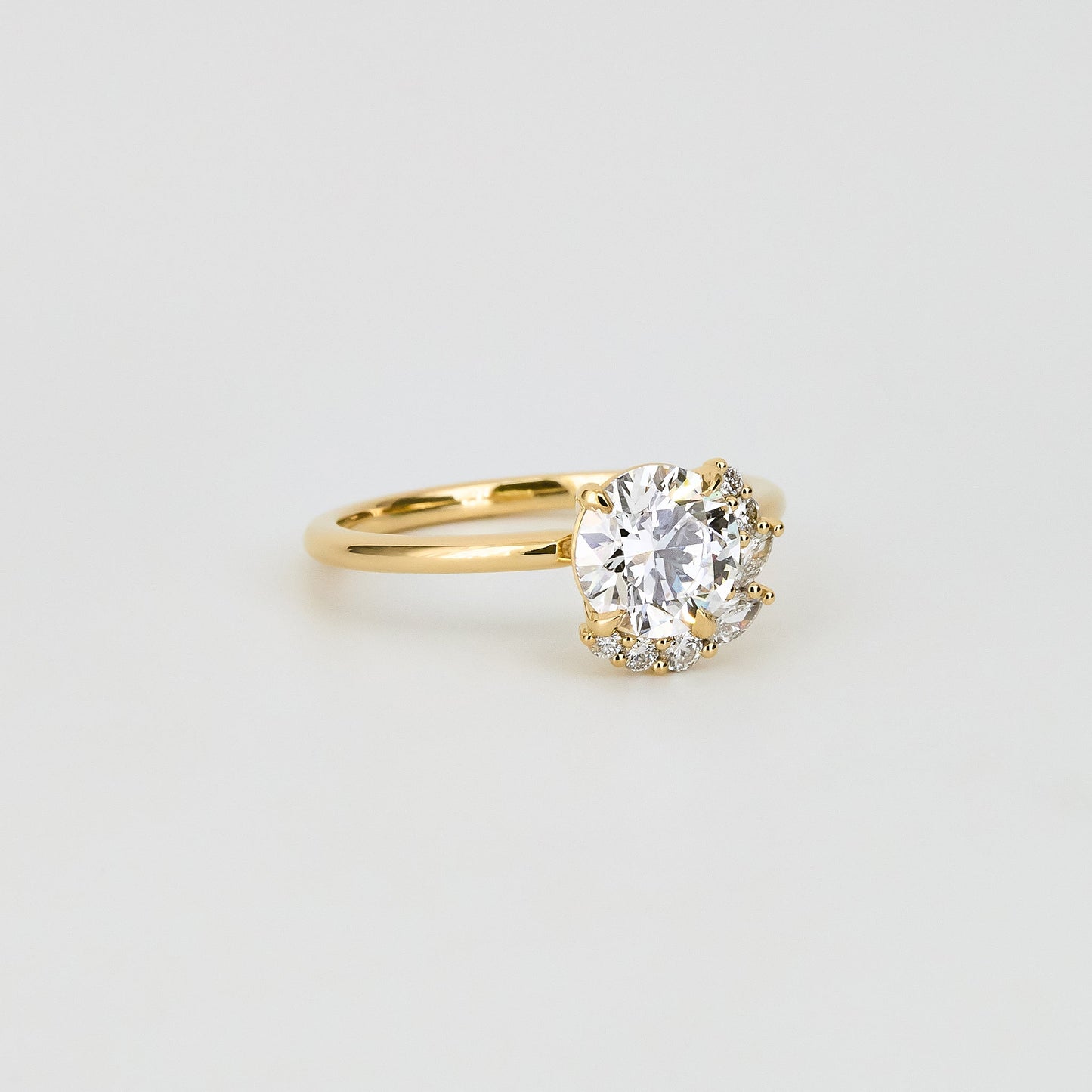 1.24 - 2.50 CT Round Lab Grown Diamond Cluster Engagement Ring