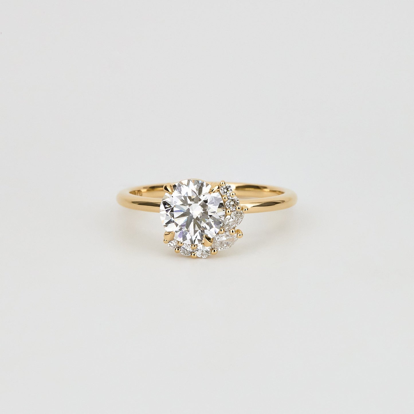 1.24 - 2.50 CT Round Lab Grown Diamond Cluster Engagement Ring