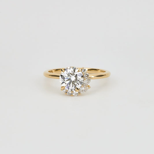 1.24 - 2.50 CT Round Lab Grown Diamond Cluster Engagement Ring