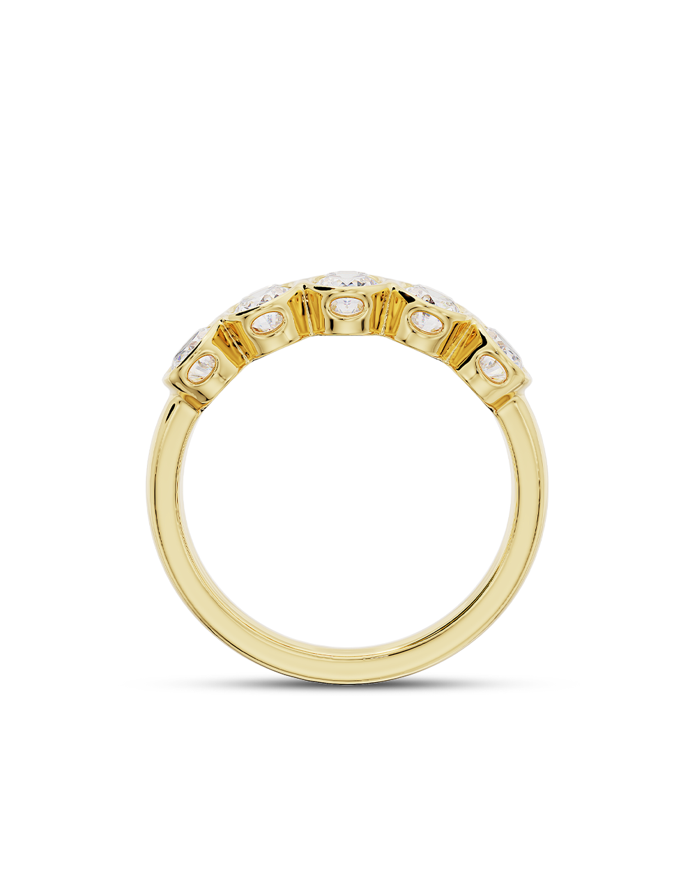Nadia- Oval Bezel Lab Grown Diamond Wedding Band