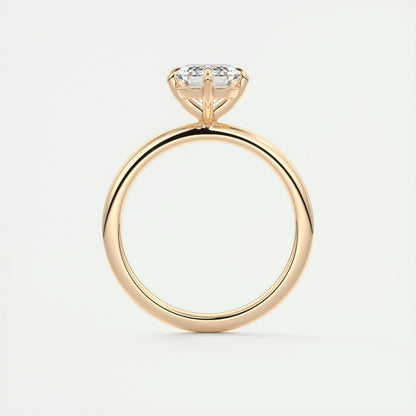 1.91 CT Emerald Cut Solitaire Moissanite Engagement Ring - crownmoissanite