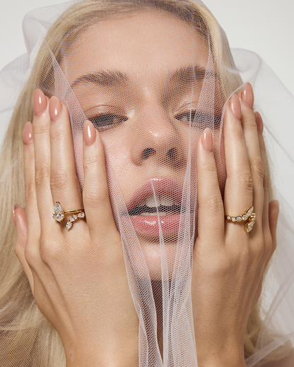 Clara- Pear Open Wrap Lab Grown Diamond Wedding Band