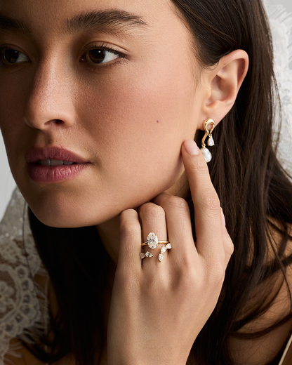 Clara- Pear Open Wrap Lab Grown Diamond Wedding Band