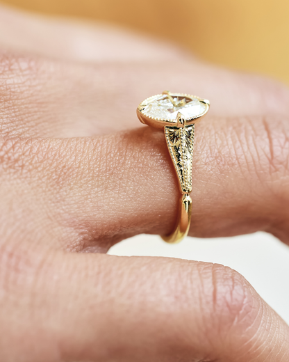 Camille- Oval Solitaire Vintage Style Lab Grown Diamond Engagement Ring