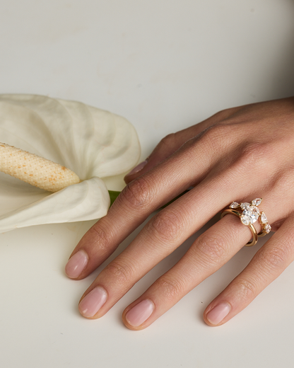 Clara- Pear Open Wrap Lab Grown Diamond Wedding Band