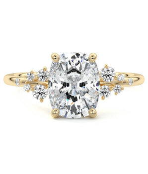 Cluster Ring with 1.20 CT Cushion Cut Moissanite