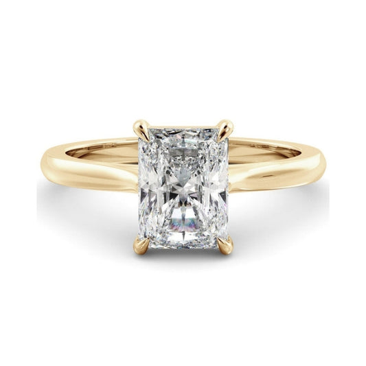 Solitaire Ring with 1.50 CT Radiant Moissanite