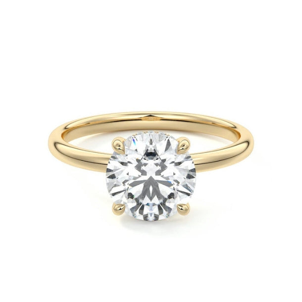 Hidden Halo Ring with 1.0 CT Round Cut Moissanite