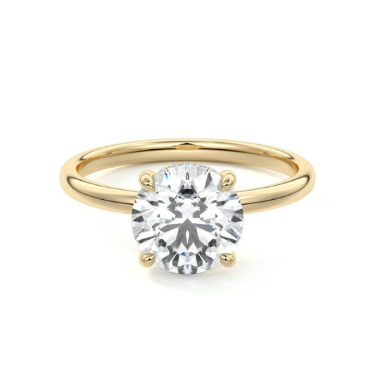 Hidden Halo Ring with 1.0 CT Round Cut Moissanite