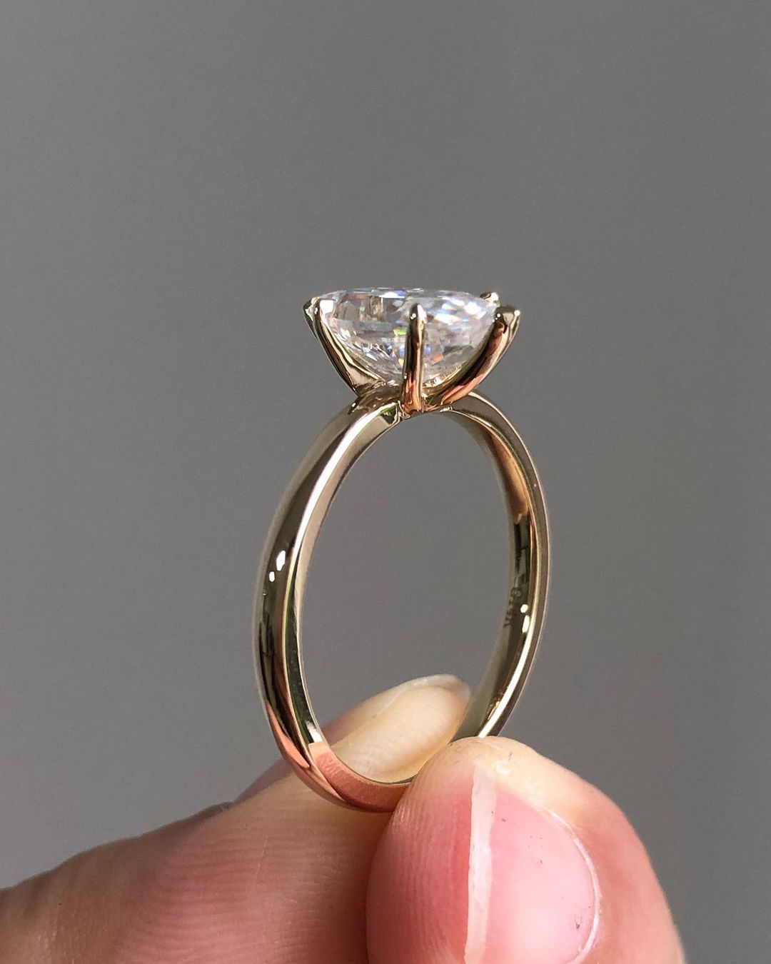 Solitaire Ring with 1.0 CT Marquise Cut Moissanite