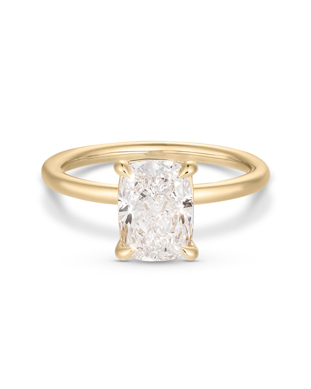 Elvire- Elongated Cushion Solitaire Style Lab Grown Diamond Engagement Ring