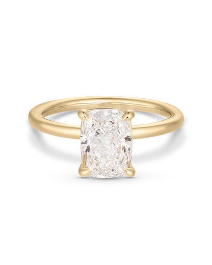 Elvire- Elongated Cushion Solitaire Style Lab Grown Diamond Engagement Ring
