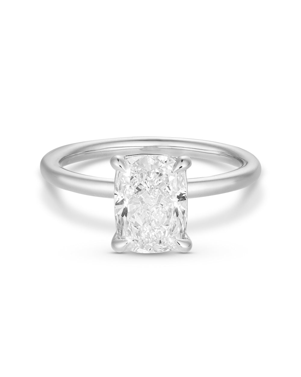 Elvire- Elongated Cushion Solitaire Style Lab Grown Diamond Engagement Ring