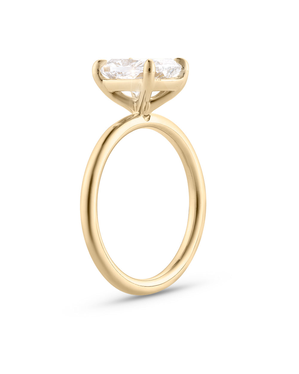 Elvire- Elongated Cushion Solitaire Style Lab Grown Diamond Engagement Ring