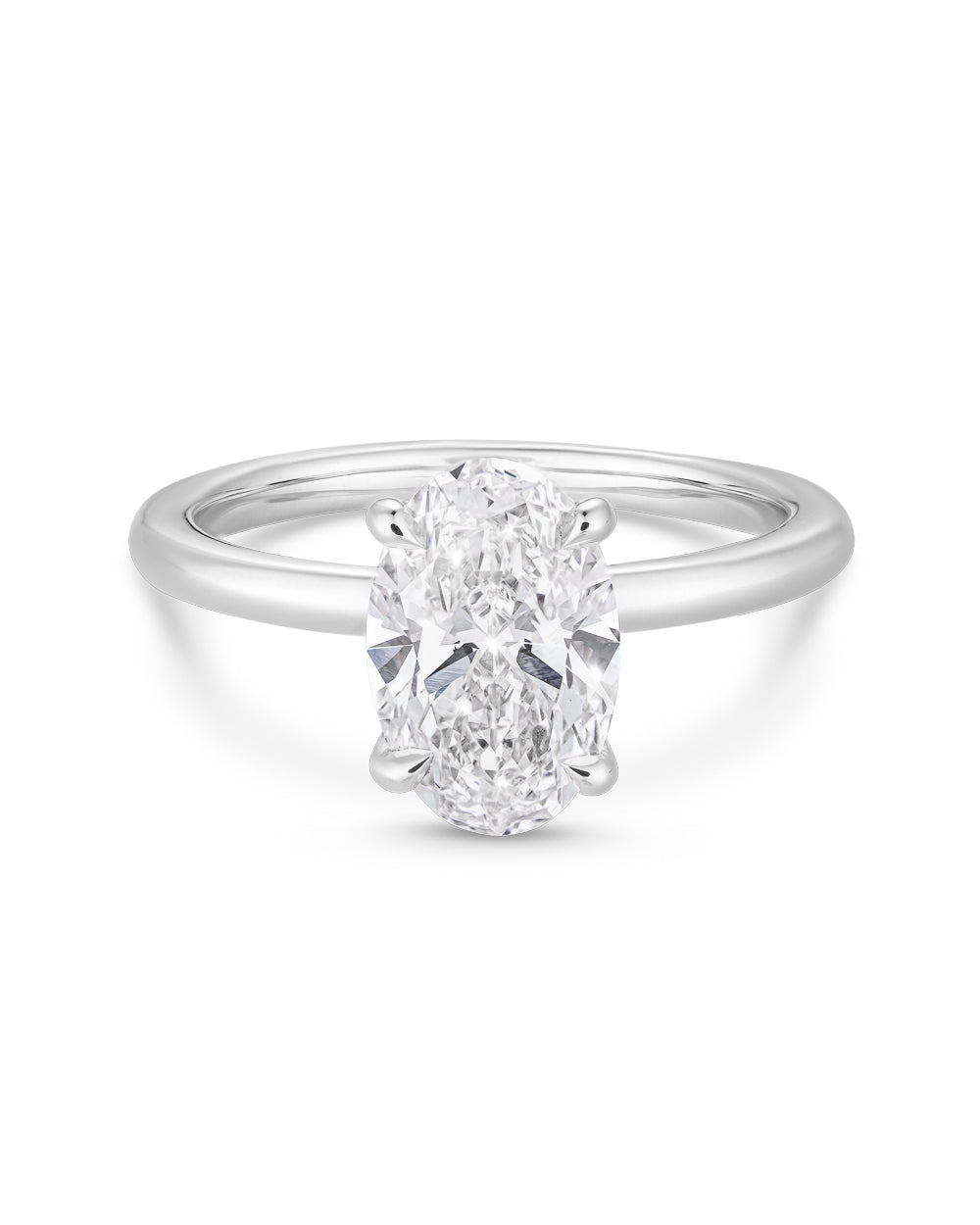 Faustine- Oval Solitaire Style Lab Grown Diamond Engagement Ring