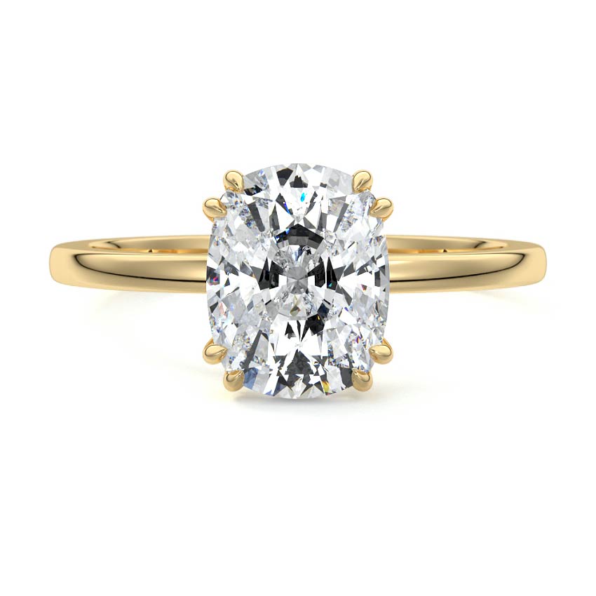 Solitaire Ring with 1.50 CT Cushion Cut Moissanite