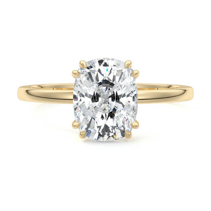 Solitaire Ring with 1.50 CT Cushion Cut Moissanite