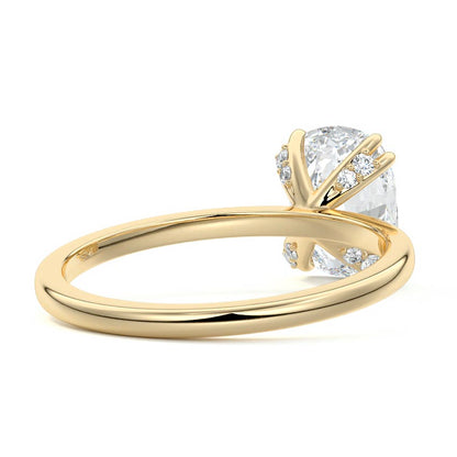 Solitaire Ring with 1.50 CT Cushion Cut Moissanite