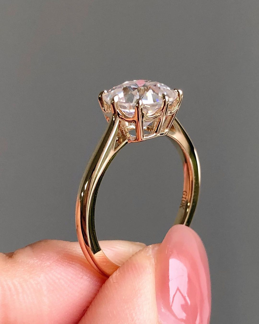Solitaire Ring with 1.75 CT Old Mine Cushion Cut Moissanite