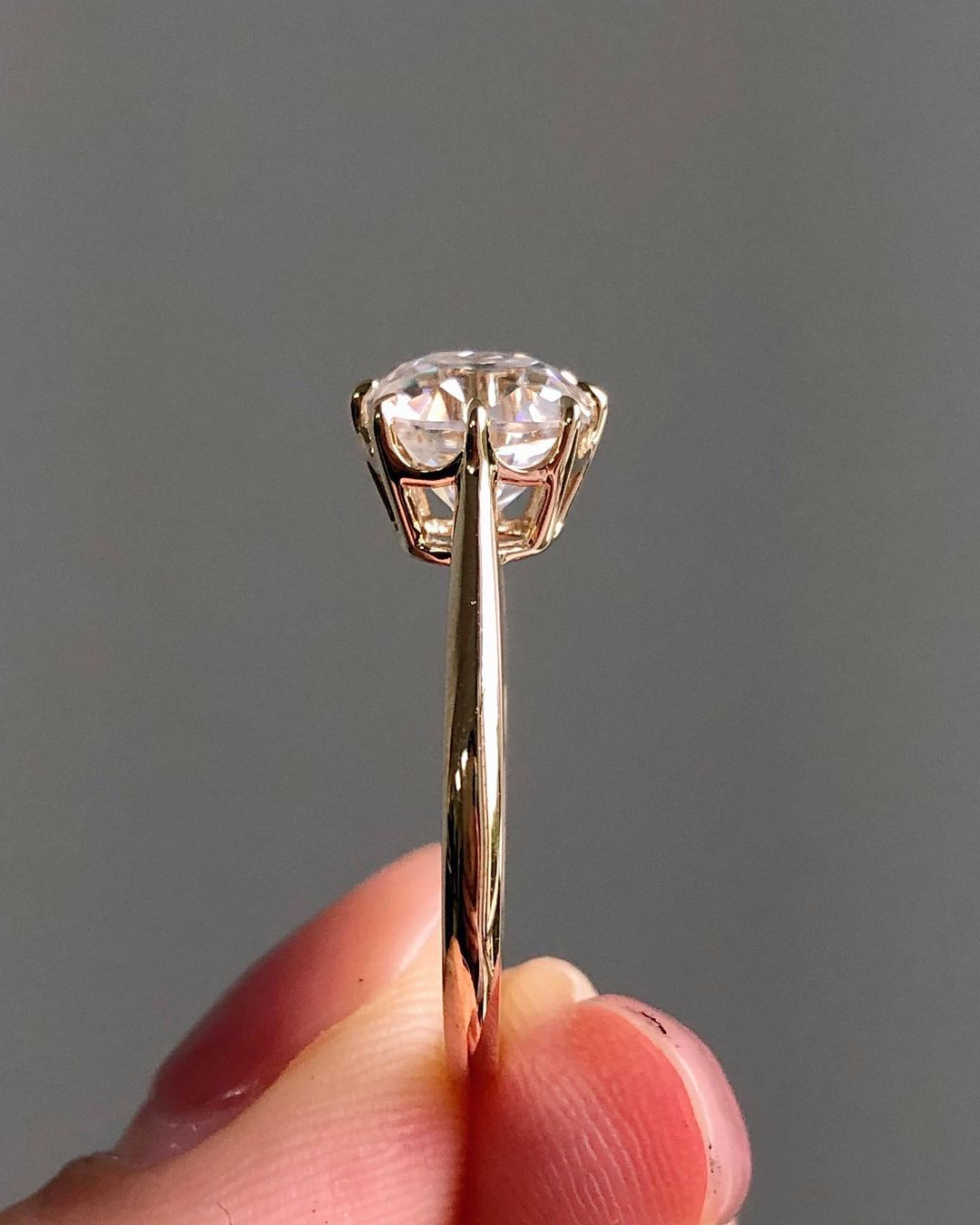 Solitaire Ring with 1.75 CT Old Mine Cushion Cut Moissanite