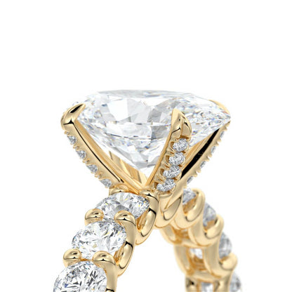 Pave Ring with 1.0 CT Oval Cut Moissanite