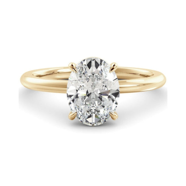 Solitaire Ring with 1.0 CT Oval Moissanite