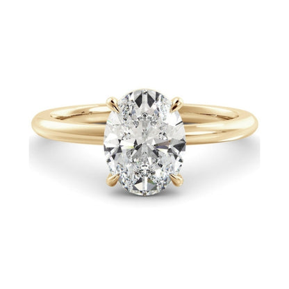 Solitaire Ring with 1.0 CT Oval Moissanite