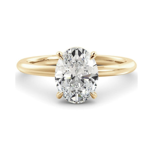 Solitaire Ring with 1.0 CT Oval Moissanite