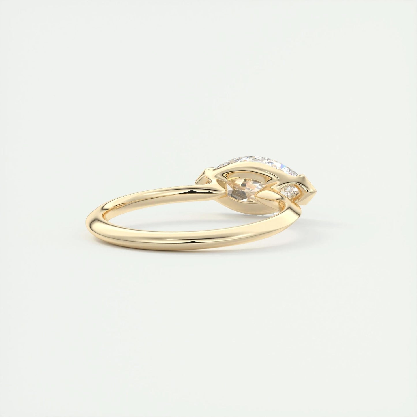 1.98 CT Marquise Half Bezel Solitaire Moissanite Engagement Ring - crownmoissanite