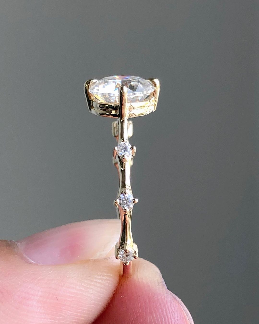 Dainty Style Ring with 1.35 CT Round Cut Moissanite