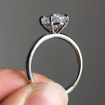 Solitaire Ring with 3.09 CT Elongated Oval Cut Moissanite
