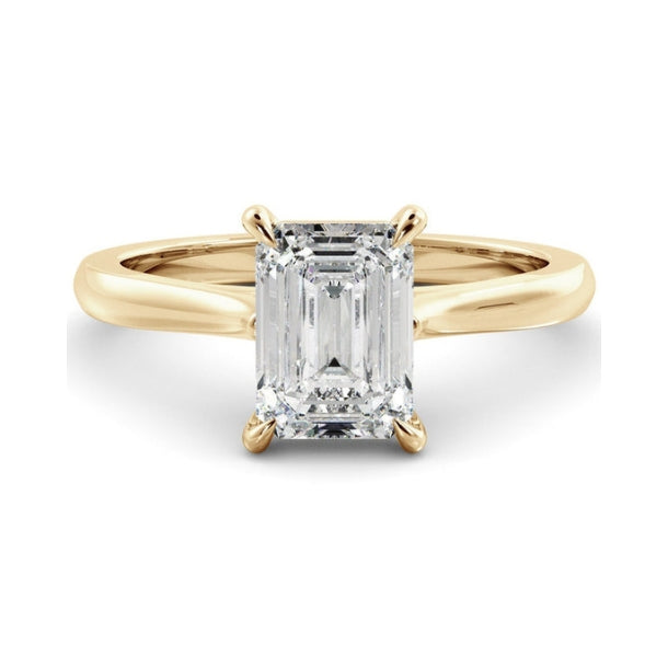 Solitaire Ring with 1.20 CT Emerald Moissanite