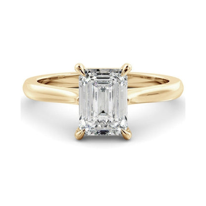 Solitaire Ring with 1.20 CT Emerald Moissanite