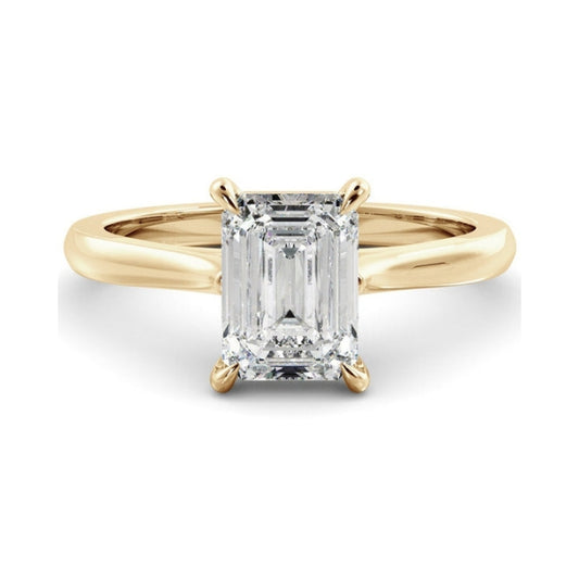 Solitaire Ring with 1.20 CT Emerald Moissanite