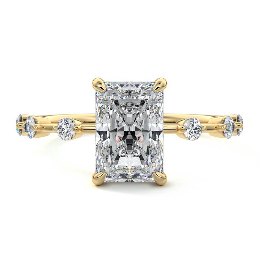 Dainty Ring with 2.0 CT Radiant Cut Moissanite