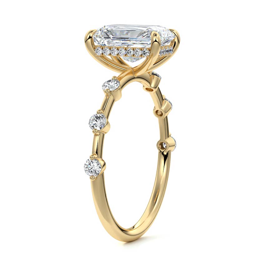 Dainty Ring with 2.0 CT Radiant Cut Moissanite