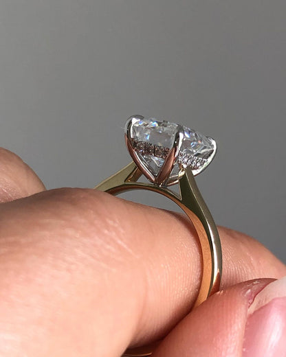 Hidden Halo Ring with 1.91 CT Emerald Cut Moissanite