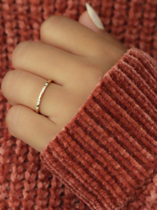 Flush Band with 0.05 TCW Round Cut Moissanite