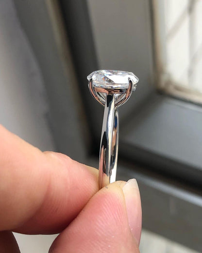 Solitaire Ring with 1.33 CT Oval Cut Moissanite