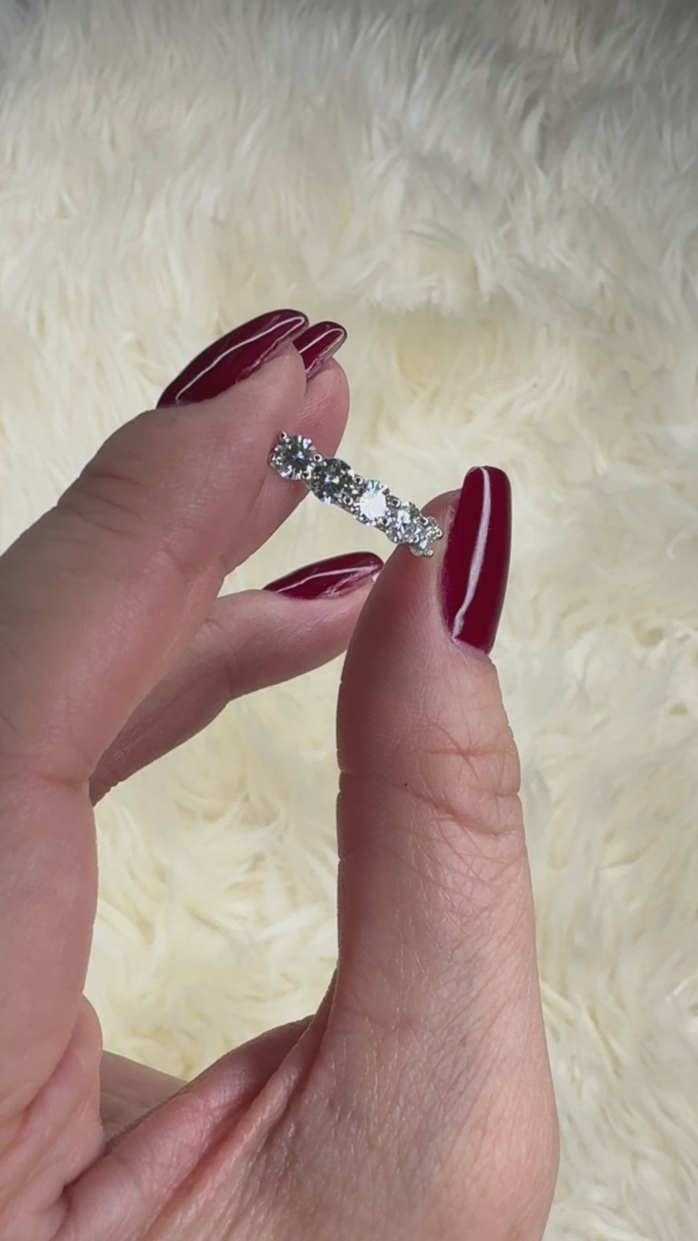 Five Stones Wedding Band with 4.0 TCW Round Cut Moissanite